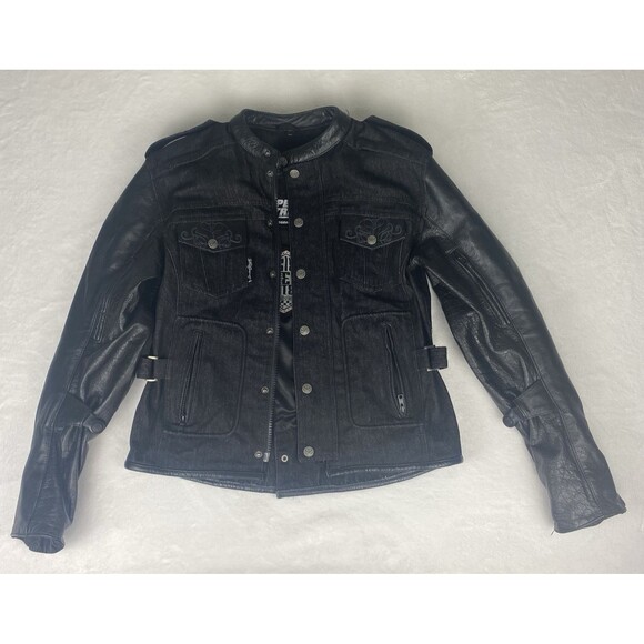 Speed Strength Motorcycle Jacket Womens Small Black Leather Cafe Racer Biker - Picture 1 of 13
